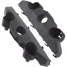 Front Left Driver & Right Passenger Set Of 2 Bumper Cover Support Mounting Rail Retainer Reinforcement Bracket Replacement For 2020-2025 Nissan Versa Sedan Black Textured Plastic NI1042120 NI1043120