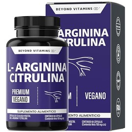 L-Arginina 1000mg + Citrulina + Beta Alanina + Cafeína (de Guaraná) | Aminoácido Esencial + Citrulina como Precursor de Óxido Nítrico - 60 cápsulas