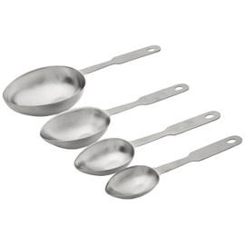 Norpro Stainless Steel 4 Pc Measuring Cup Scoop Shaped Set Metric Equivalents, Silver, 10.5 x 3.5 x 2 inches