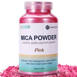 Mica Powder,7.05OZ（200g）,Pink Mica Powder Pigment for Epoxy Resin，Lip Gloss，Paint，Dye，Soap Making，Nail Polish,Candle Making,Bath Bombs(Pink)