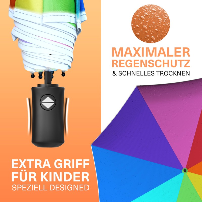 STYNGARD Regenschirm Kinder mit Sicherheitsreflektoren - Regenschirm Kinder Schulranzen Modell