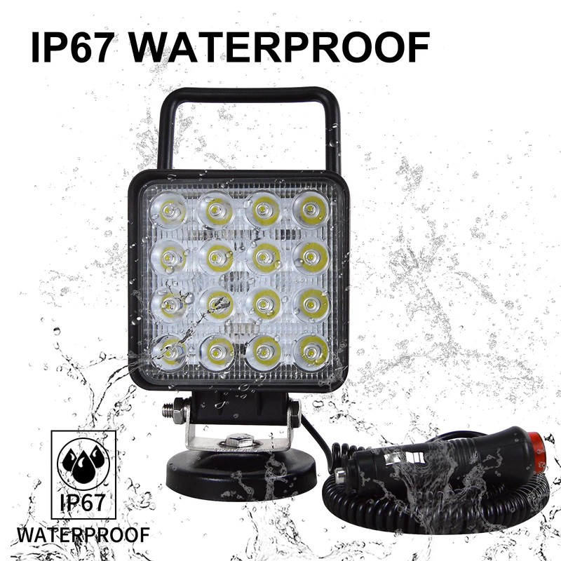 SKYWORLD 2pcs 48W Magnetic Base Bracket LED Work Light Bar