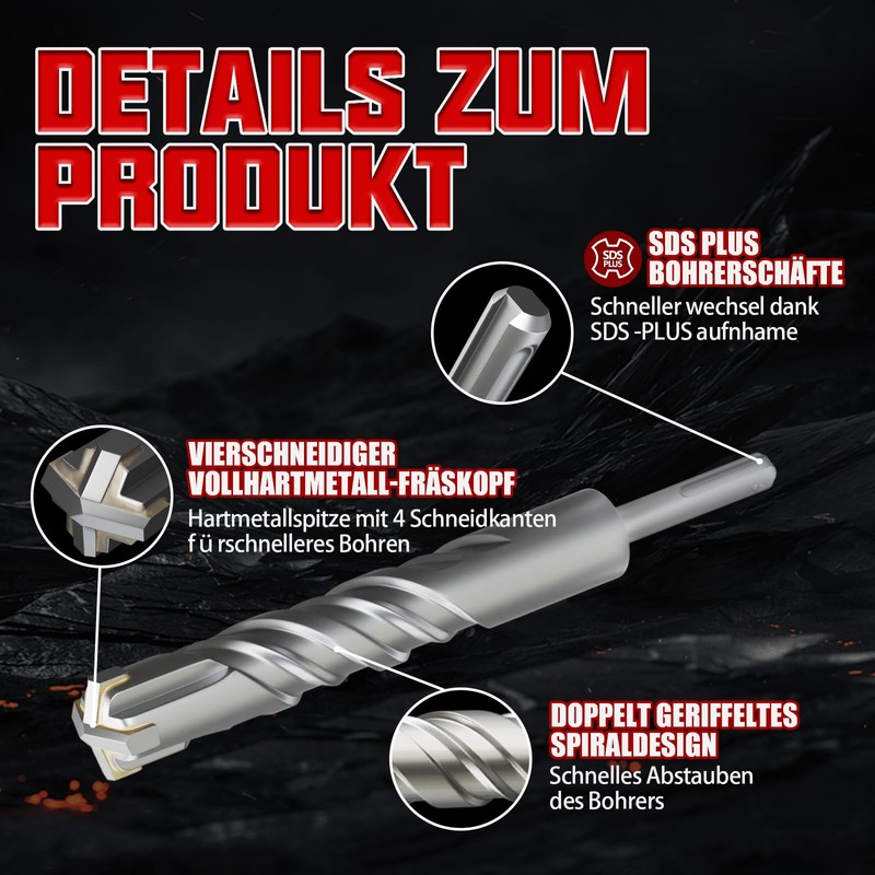 CSOOM SDS Plus Drill Bit 28 x 210 mm, Professional