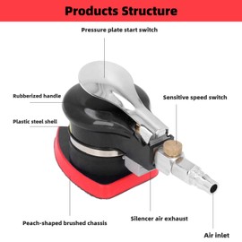 Eujgoov 12000rpm Air Triangular Sander Detail Sander Handheld Mini Details Pneumatic Sanding Machine for Wood Metal