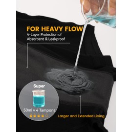 TIICHOO Period Underwear for Women Boyshort Heavy Flow Period Panties Sleep Period Shorts Menstural Underwear Leakproof Pack of 2 (Large, 2 Black)