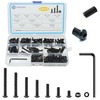 WZHUIDA 330-Piece M4 Screws Set, Black Metric Rounded Head Screws,