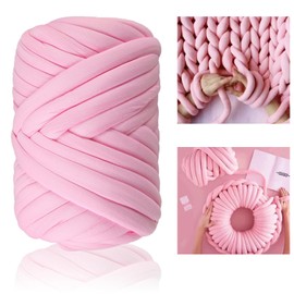 Nizirioo DIY Bulky Arm Knitting Wool: 500 g Roving Yarn for Hand Knitting Crochet Hand Chunky Knitted Blanket Yarn Knitting Yarn Chunky Knitted Blanket for Chunky Embroidery Throw Blanket (Pink)