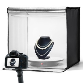 Flyrivergo 24''x24'' Photo Light Box Photography, Folding Portable Studio Light Box with Adjustable Brightness, 3000-7000K, 6pcs Backdrops, for Product Shooting or Video