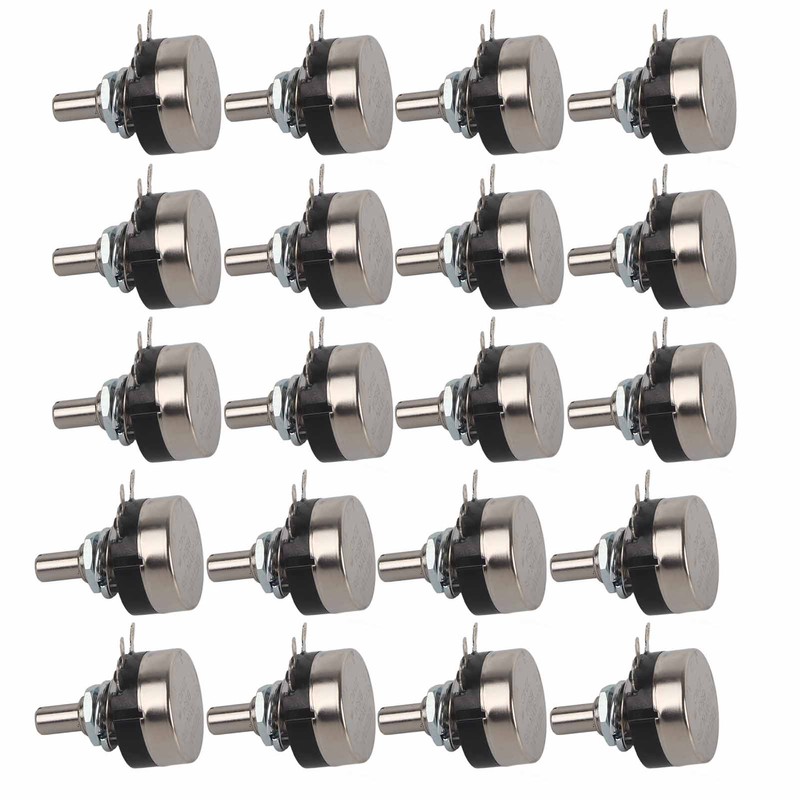 20Pcs Potentiometer Carbon Film Single Turn Accessory Set Kit for