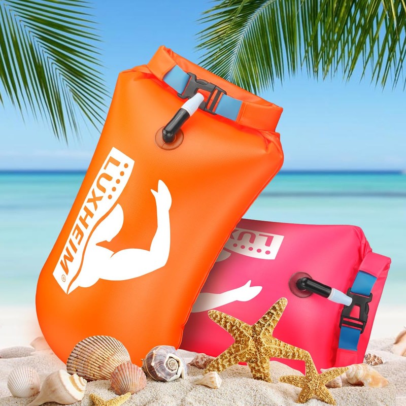 2 Pack Swim Buoy Tow Floats for Open Water Swimming