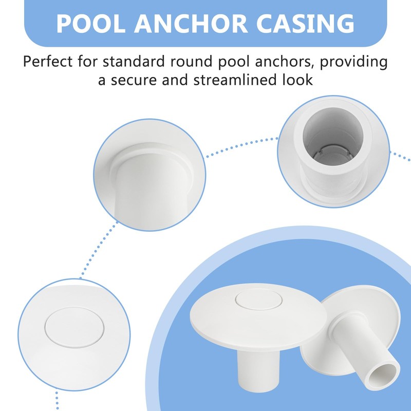 PROSOCOOL Pool Anchor Sockets Cover for Pool Ladder Railing Bases,