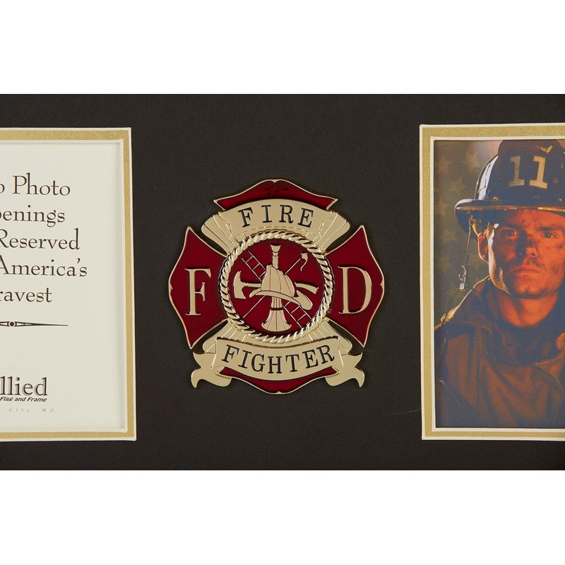 Allied Frame US Firefighter Medallion Double Picture Frame - Two