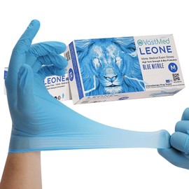 VASTMED 100 PCs Dental Grade Examination Leone Nitrile Gloves 4.0G Finger Tips Texture Latex-Free Professional Grade Gloves