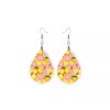 Twisted R Design Lemons on Pink Tear Drop Earrings Wood