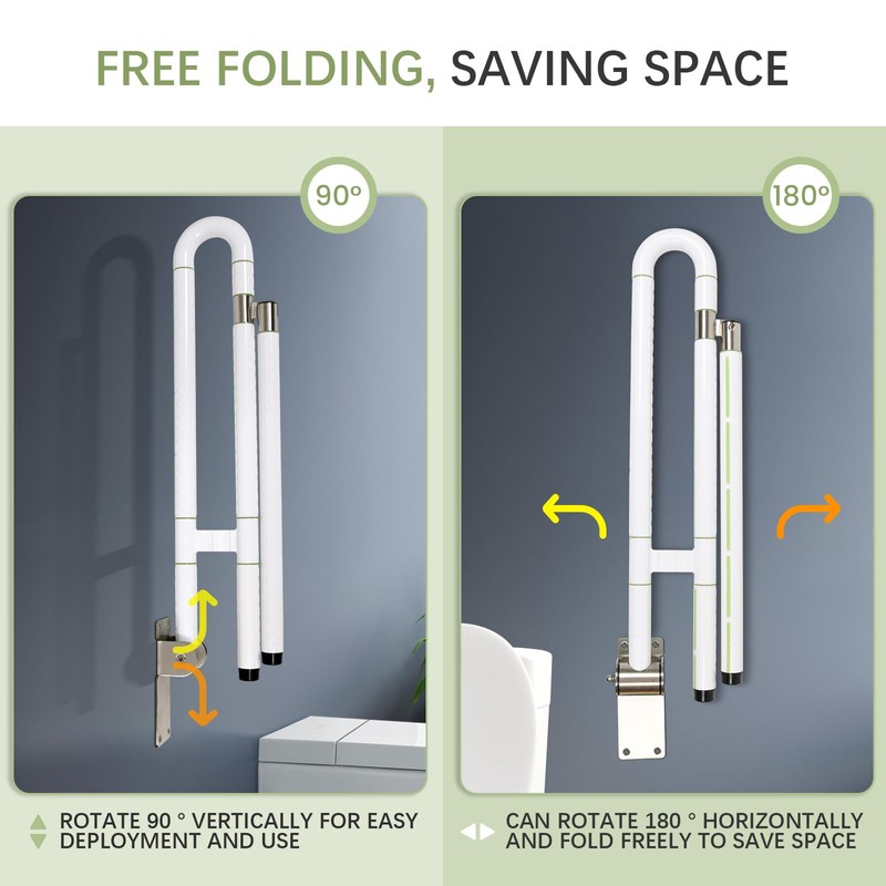 29.5 Inch Toilet Grab Bar - CALEPTONG Foldable Toilet Safety