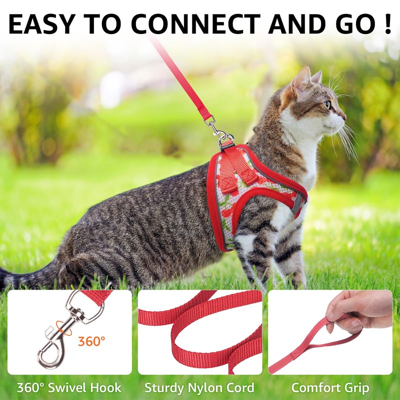 SCENEREAL Cat Harness & Leash Set Escape Proof - Adjustable