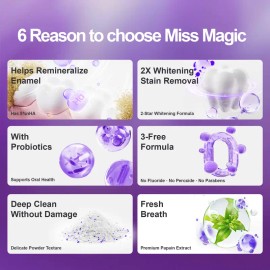 Teeth Whitening Tooth Powder – Color-Correcting Formula with  Purple  Hydroxyapatite & 6 Probiotics, Toothpaste Booster for Daily Oral Hygiene