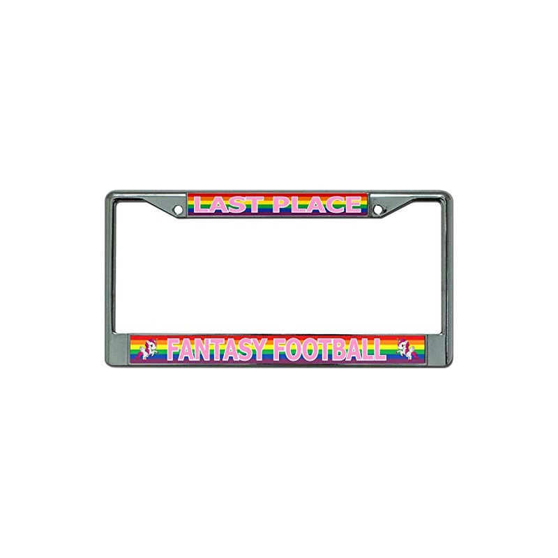 Fantasy Football Last Place Rainbow Chrome License Plate Frame