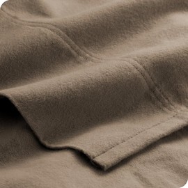 4 Piece Soft Cozy Turkish Cotton Flannel Sheets King Size Solid Pattern Non Piling Wrinkle Free | All Seasons Sand Tan Taupe Color Holiday Theme Shabby Chic Bedding Warm Plush Farmhouse Look