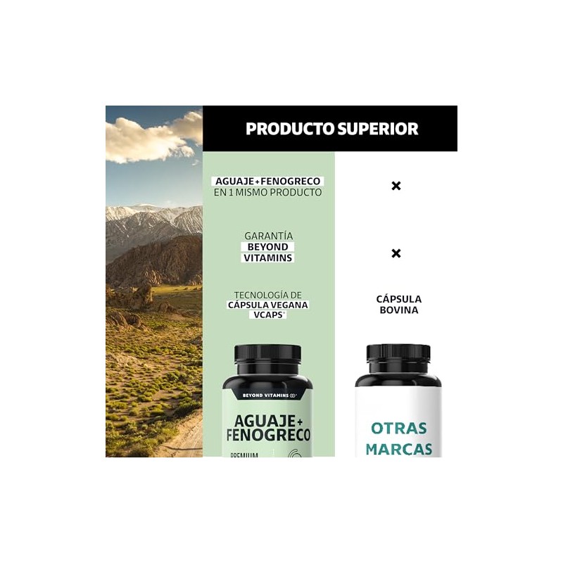 Beyond Vitamins | Aguaje + Fenogreco 1000mg Premium | Con