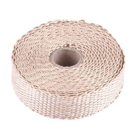 KIMISS Calor de Tubo de Escape Universal para Motocicleta, Cinta Aislante de Coche de 5 m Envoltura térmica de Escape con 4 Bridas de Acero Inoxidable(Titanio)