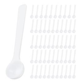 uxcell 50 Pcs Measuring Spoon with Short Handle, Teaspoon (1g) Plastic Scoops for Coffee, Grains, Spices, Powders, and Other Dry Goods, Kitchen Tools Measure, White