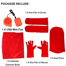 RHYTHMARTS Inflatable Costume Full Body Suit Funny Fancy Dress Cosplay Clothes Party Toy Gift (Red)