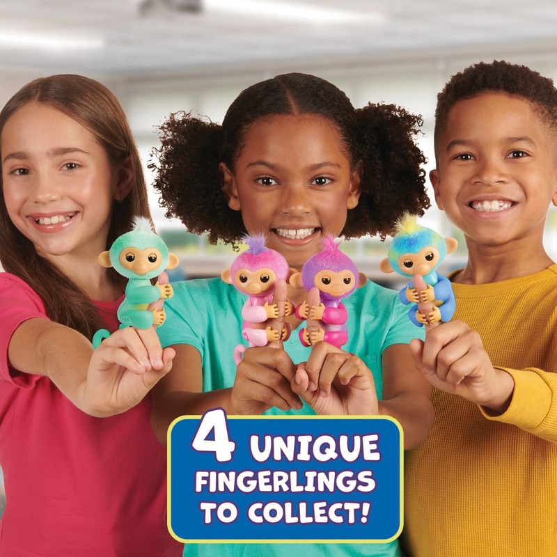 Fingerlings 2023 NEW Interactive Baby Monkey Reacts to Touch –