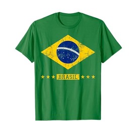 Brazil T Shirt Women Men Kids Brasil Brazilian Flag Green T-Shirt