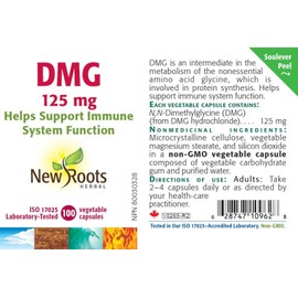 New Roots Herbal - DMG 125mg - 100 Capsules - DMG Supplements - Immune Support Supplement - Cholesterol Supplements - Anti Pressure Supplement - Immune System Support - Concerns Supplement - Stamina Supplement - Immune Supplement