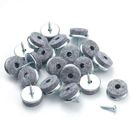 Screw on Furniture Pads Furniture Sliders for Wooden Chair Legs -Furnigear Best Hardwood Floor Protectors Protect Your Hardwood & Laminate Flooring (3/4''-24 Pack, Gray)