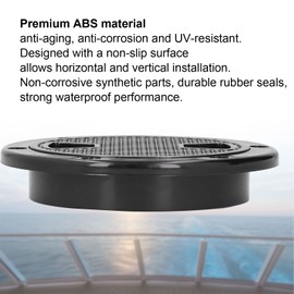 Aramox Circular Marine 4" Boat Round Non Slip Inspection Hatch, Boat Deck Plate ABS Round Anti‑UV Inspection Hatch Cover Marine Accessory Black