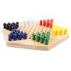 Chinese Checkers Set With Multiple Chess Pieces Wooden Board Interactive