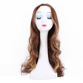 Brown to Blonde Ombre Long Curly Wig, High Temperature Silk, Easy Care Wavy Wig for Women, Ideal for Parties, Cosplay and Daily Wear