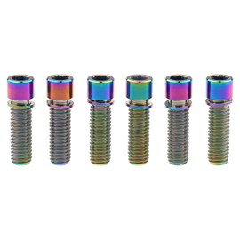 Wanyifa M8 x 25mm Titanium Ti Bolt with Washer for BMX Cycling Stem Pack of 6 (Ranibow)