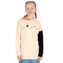 Squishmallows Girls Hoodie, Cam The Cat Kids Hoodie, Hooded Girls Clothes, Cream 8-9 Years
