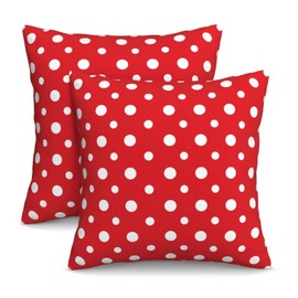 Red White Polka Dot Throw Pillow Covers 20 x 20 Inch Set of 2 Outdoor Decorative Pillow Cases Farmhouse Cushion Cases for Couch Bed Home Decor