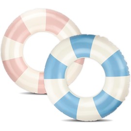 Adult Swimming Ring, Air Mattress, Inflatable Swimming Pool, Float, Swimming Ring Tube for Summer Pool Party (Blue + Pink 70)