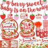 177 Pcs Strawberry Baby Shower Decorations, Berry Sweet Baby Shower