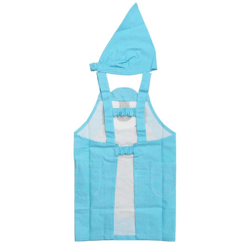 Kids Apron, M, Hello Penguin, Blue, BL with Triangle Strap,
