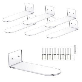 Guntsous 6 PCS Acrylic Floating Shoe Rack Wall Mount Display Shoe Rack Transparent Storage Rack for Home Use Sneaker Display Rack with Screws and Anchors