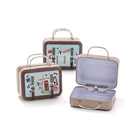 12 x Iron Bomboniers Small Suitcase World Travel Candy Container B7