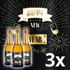 3X Set Bottle Label Happy New Year Bottle Stickers for