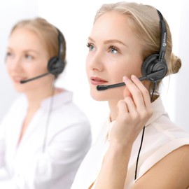 Arama Headset with Microphone for Pc, USB Headset with Mic, Computer Headset with Noise Canceling Microphone for Laptop, Wired Headset with Mute for Home Office Online Class Skype Zoom Meetings