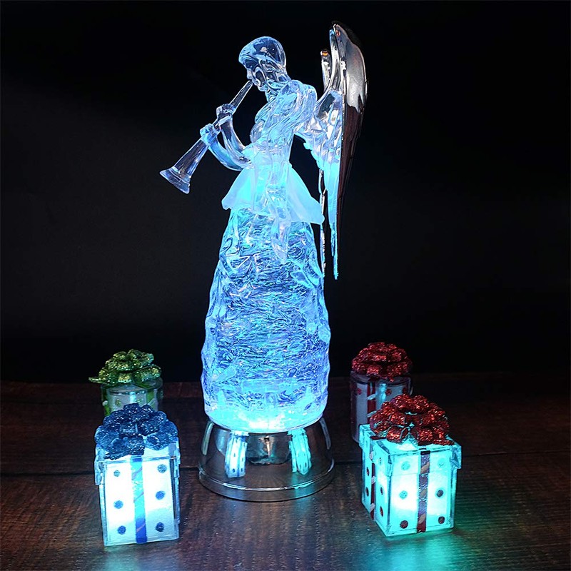 DRomance 11" Angel Snow Globe Lantern Battery Operated with 6