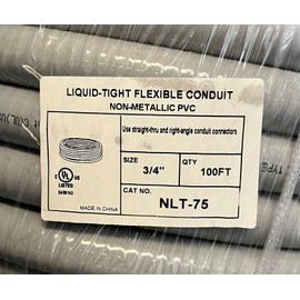 3/4" Flexible Liquid-Tight Electrical PVC Conduit 100 ft Non-Metallic UL listed
