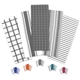 Trade Fountain Tea Towels - Pack of 5 Tea Towels for kitchen Accessories - 50 X 70 CM Kitchen Towels - Extra Absorbent Dish Cloth - Towels for Kitchen Set - Soft Hand Towels - 100% Pure Cotton (Grey)