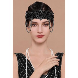 BABEYOND Flapper Headpiece for Women - Flapper Headband 1920s Gatsby Headpiece Vintage Accessories for Women