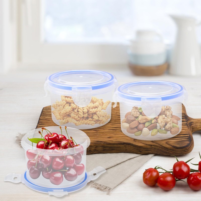 UOCAI 6 x 300 ml food storage containers, round with