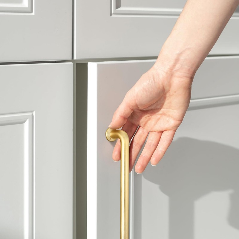 SYZOW Brushed Brass Drawer Pulls, 6 Pack, 192mm, Kitchen Cabinet